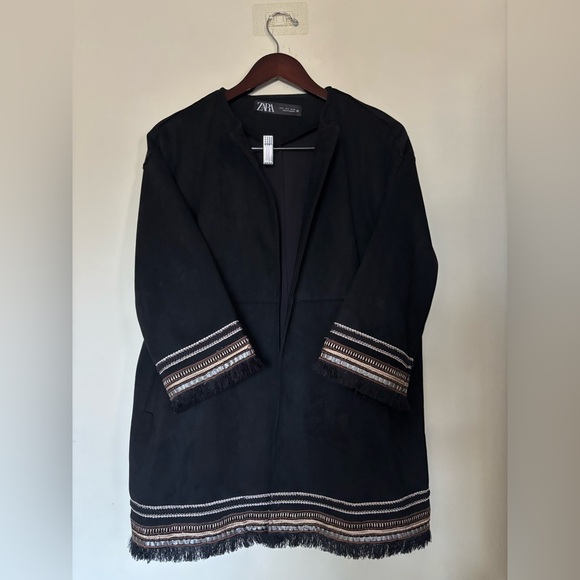 Zara Combination Faux Suede Jacket - Picture 3 of 5